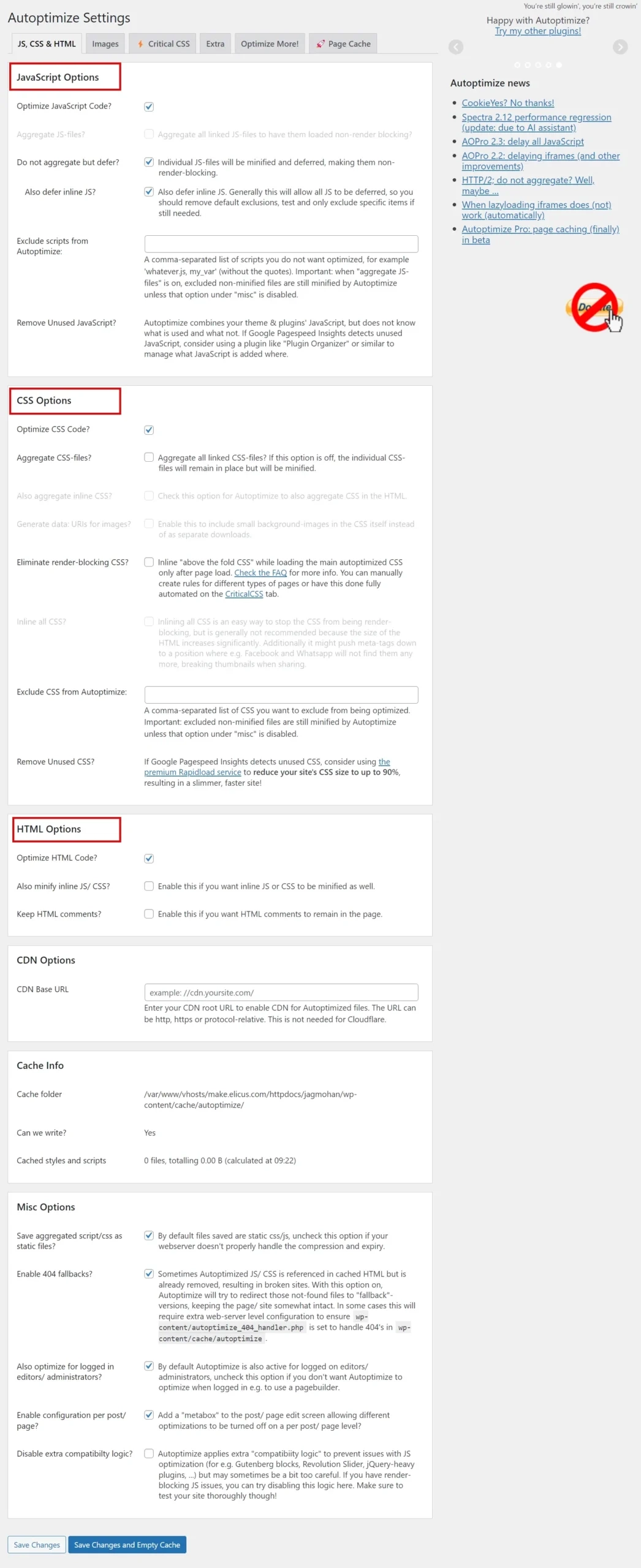 Speed your WordPress website by minifying