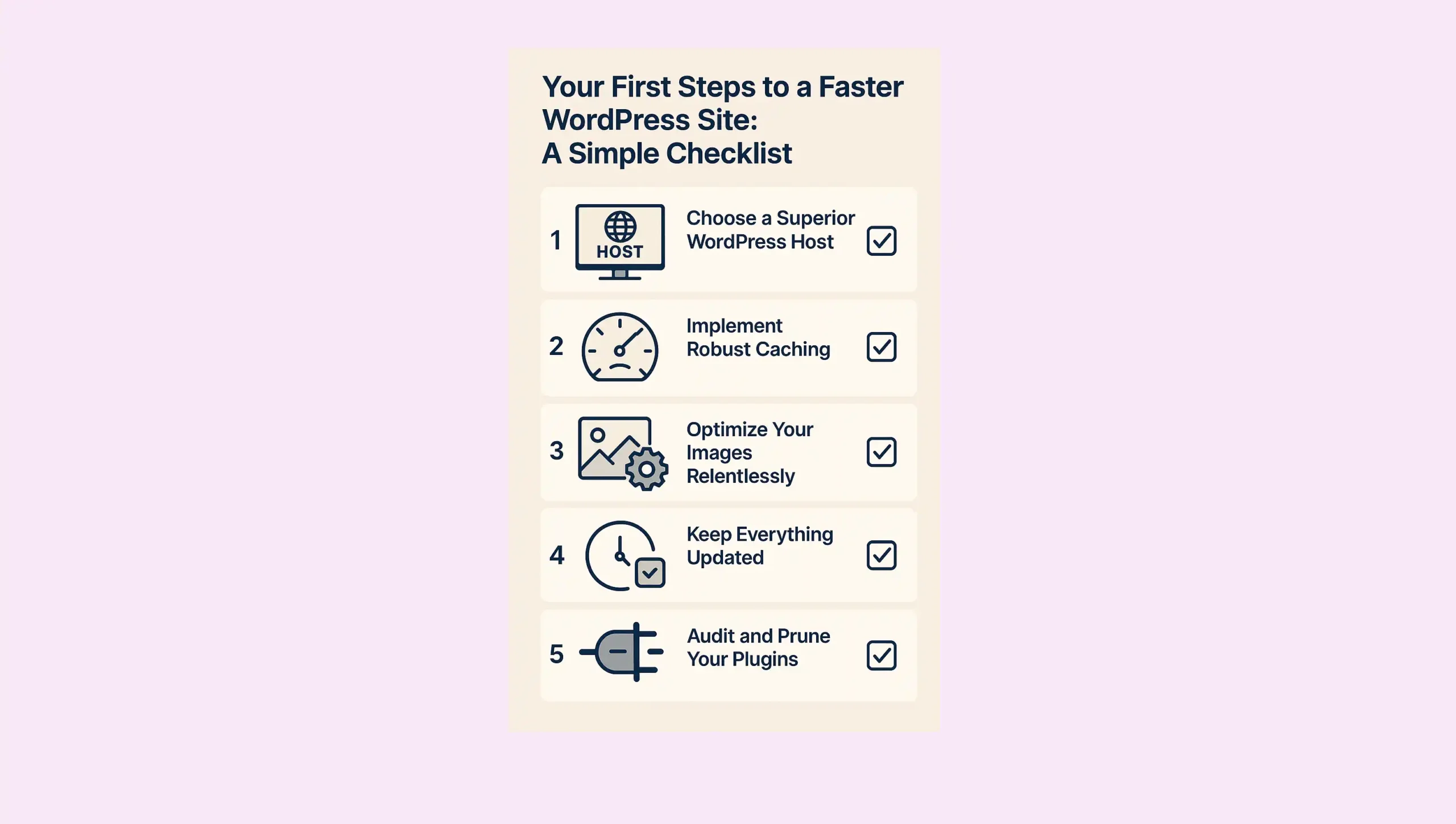 WordPress fast website checklist